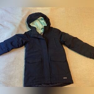 Lands' End Navy Fleece Lined Softshell Winter Snow Jacket